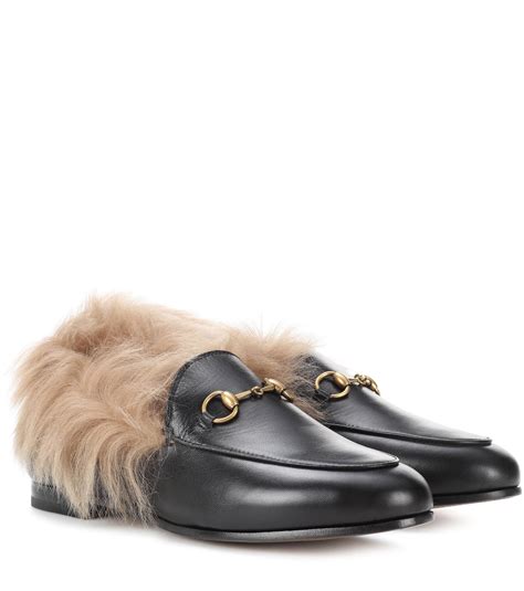 fur lined gucci loafers|Gucci fur loafers women's.